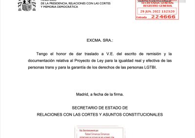 Anteproyecto con Informes Preceptivos de la «Ley Trans»