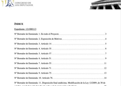 Enmiendas al Anteproyecto de Podemos, ERC,BILDU, PNV, Compromis, Coalición Canaria, Más Pais…etc