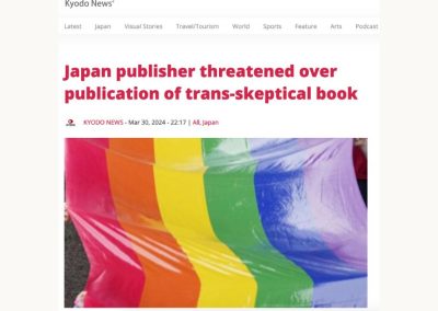 Editorial japonesa amenazada por la publicación de un libro crítico con la identidad de género