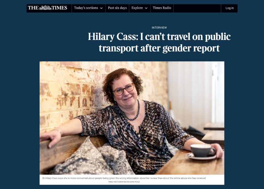 Hilary Cass: «Después de mi informe, ya no puedo viajar en transporte público»