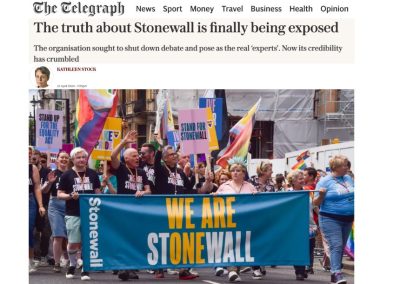 Kathleen Stock: La credibilidad de Stonewall se ha desmoronado