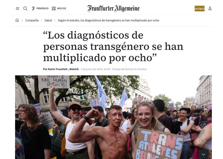 Altas tasas de desestimiento entre los jóvenes alemanes autodiagnosticados trans