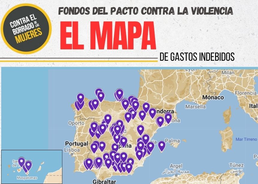 El mapa de los gastos indebidos de los fondos del Pacto de Estado contra la violencia machista