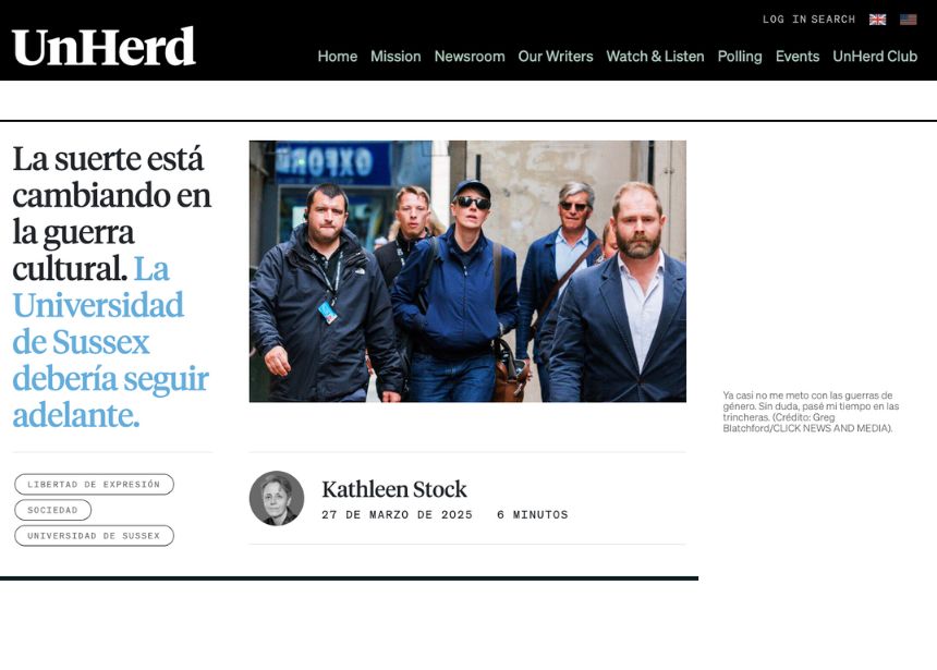 Kathleen Stock: La suerte está cambiando en la guerra cultural. La Universidad de Sussex debería avanzar.