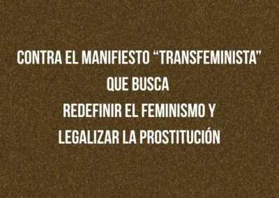 Contra el manifiesto transactivista que busca legalizar la prostitución